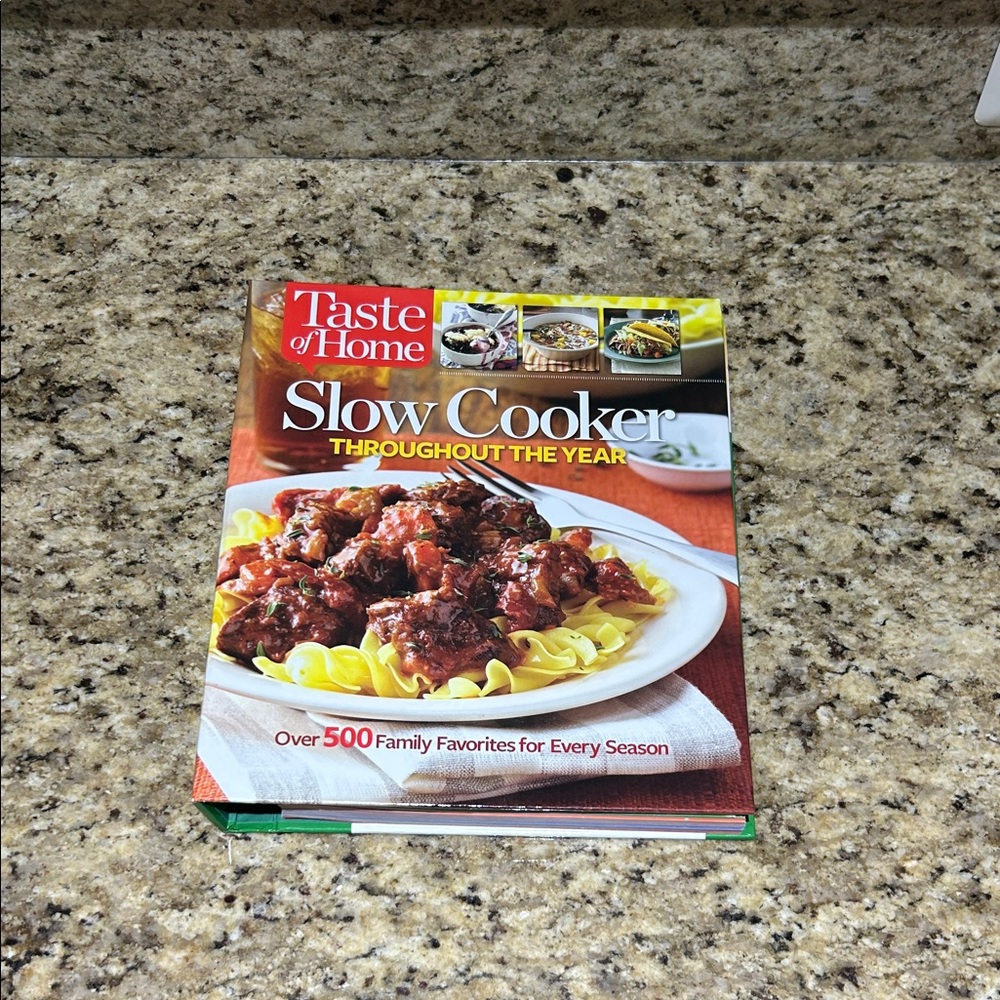 Taste Of Home Slow Cooker Cookbook with Red and Yellow Accents